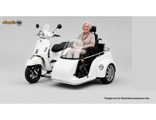 Scooter99 Wheelchair Accessible Sidecar for The Vespa GTS or GTV 300 Freedom in Mobility